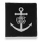 Monogram Anchor Leather Binder - 1" - Black