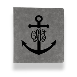 Monogram Anchor Leather Binder - 1" - Grey