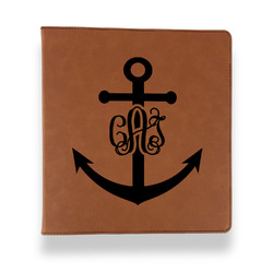 Monogram Anchor Leather Binder - 1" - Rawhide