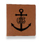 Monogram Anchor Leather Binder - 1" - Rawhide - Front View