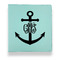 Monogram Anchor Leather Binders - 1" - Teal - Front View