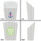 Monogram Anchor French Fry Favor Box - Front & Back View