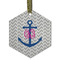 Monogram Anchor Flat Glass Ornament - Hexagon