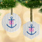 Monogram Anchor Flat Glass Ornament