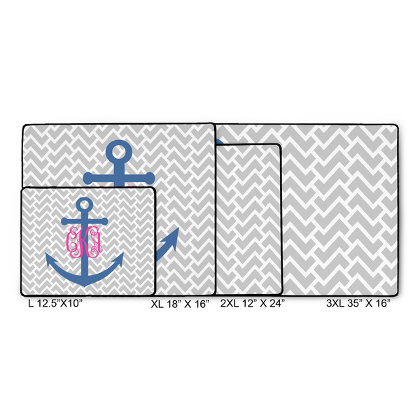 Monogram Anchor Gaming Mats - SIZE CHART