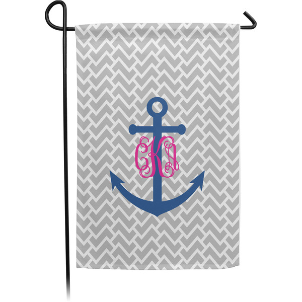Custom Monogram Anchor Small Garden Flag - Single Sided