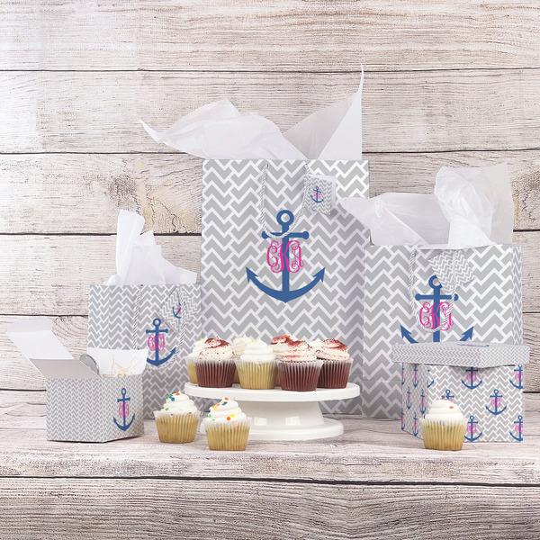 Monogram Anchor Gift Bags - In Context