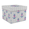 Monogram Anchor Gift Boxes with Lid - Canvas Wrapped - Large - Front/Main