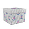 Monogram Anchor Gift Boxes with Lid - Canvas Wrapped - Medium - Front/Main