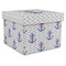 Monogram Anchor Gift Boxes with Lid - Canvas Wrapped - X-Large - Front/Main
