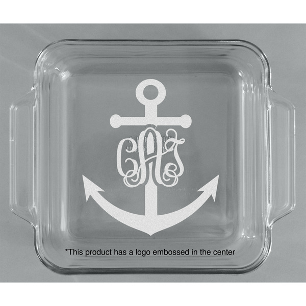 Monogram Anchor Glass Cake Dish - APPROVAL (8x8)