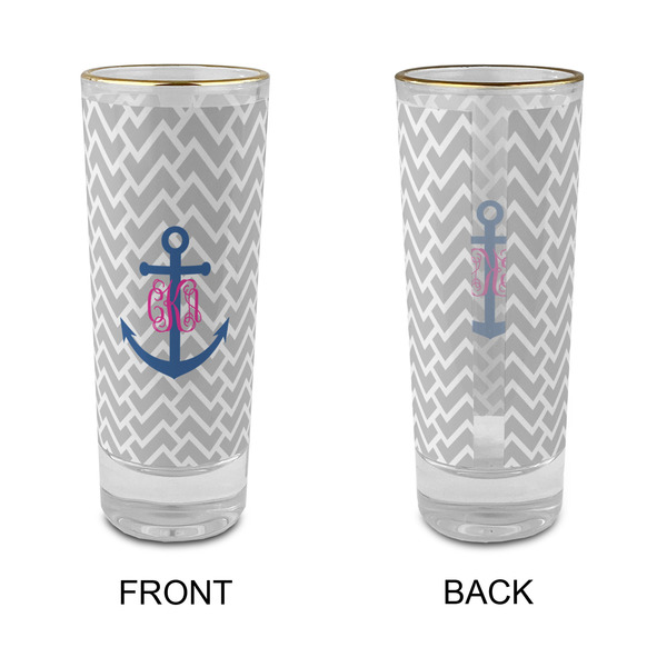 Monogram Anchor Glass Shot Glass - 2 oz - Single - APPROVAL