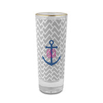 Monogram Anchor 2 oz Shot Glass - Glass with Gold Rim