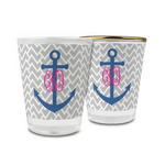 Monogram Anchor Glass Shot Glass - 1.5 oz