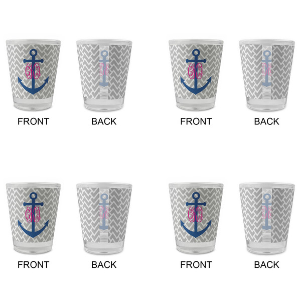 Monogram Anchor Glass Shot Glass - Standard - Set of 4 - APPROVAL