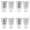 Monogram Anchor Glass Shot Glass - with gold rim - Set of 4 - APPROVAL
