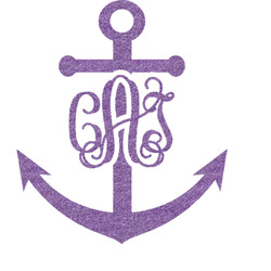 Monogram Anchor Glitter Sticker Decal - Up to 20"X12" (Personalized)