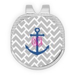 Monogram Anchor Golf Ball Marker - Hat Clip - Silver