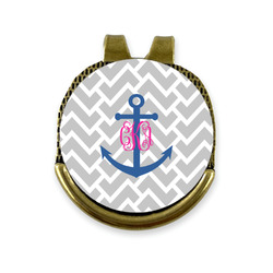 Monogram Anchor Golf Ball Marker - Hat Clip - Gold