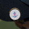 Monogram Anchor Golf Ball Marker Hat Clip - Gold - On Hat