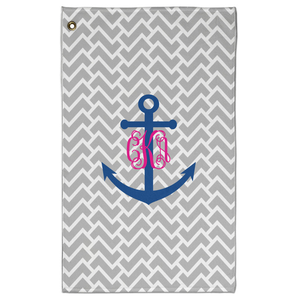 Custom Monogram Anchor Golf Towel - Poly-Cotton Blend