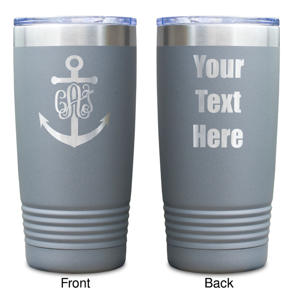 Monogram Anchor Gray Polar Camel Tumbler - 20oz - Double Sided - Approval