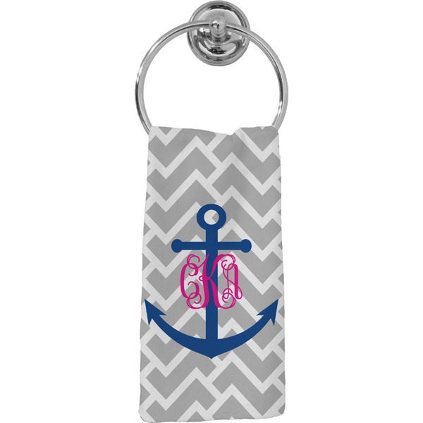 Custom Monogram Anchor Hand Towel - Full Print (Personalized)