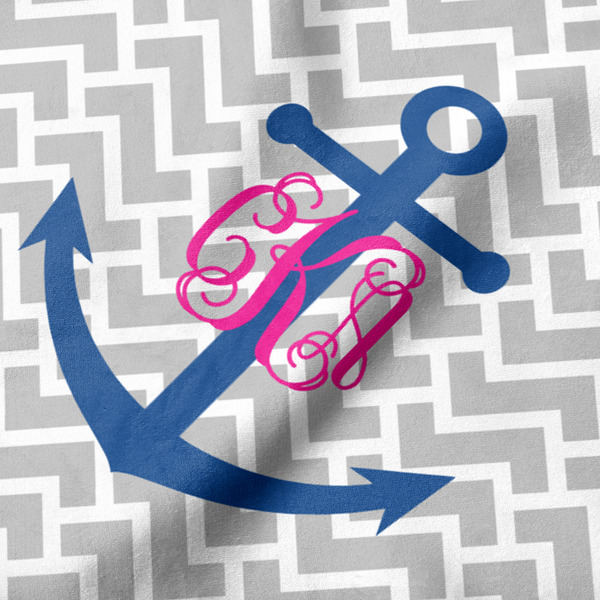 Monogram Anchor Hooded Baby Towel- Detail Close Up