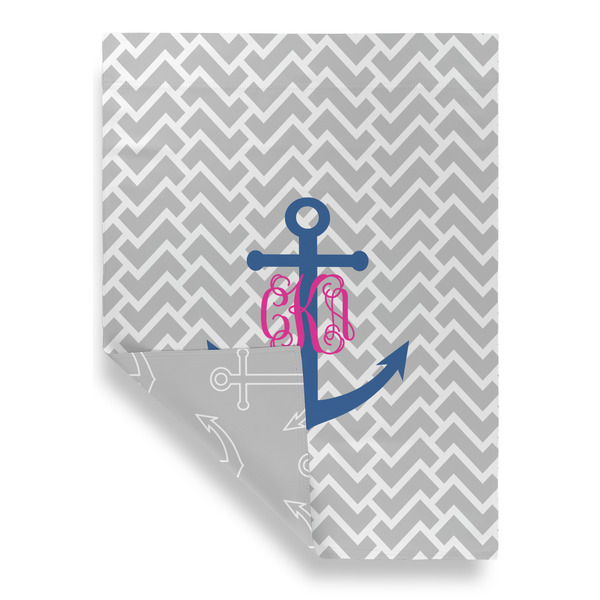 Monogram Anchor House Flags - Double Sided - FRONT FOLDED