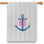 Monogram Anchor 28" House Flag - Single Sided
