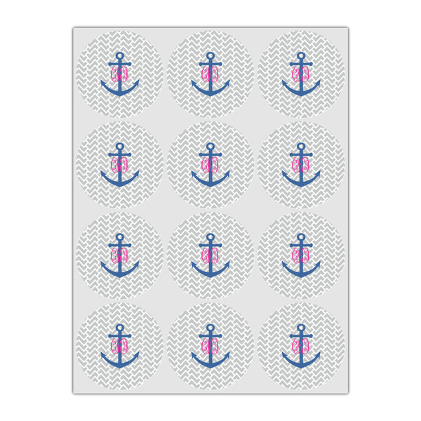 Monogram Anchor Icing Circle - Small - Set of 12