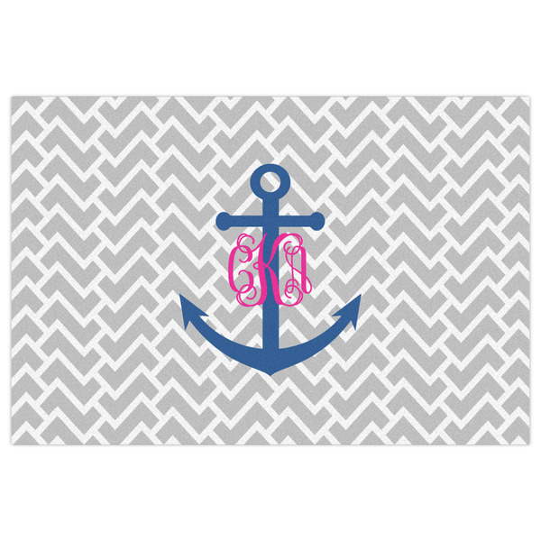 Monogram Anchor Indoor / Outdoor Rug - 2'x3' - Front Flat