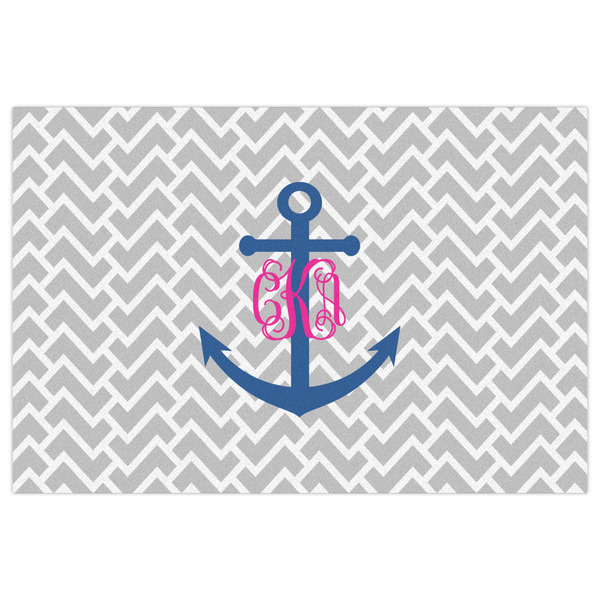Monogram Anchor Indoor / Outdoor Rug - 4'x6' - Front Flat