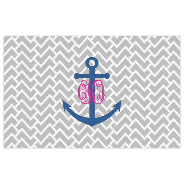 Monogram Anchor Indoor / Outdoor Rug - 5'x8' - Front Flat
