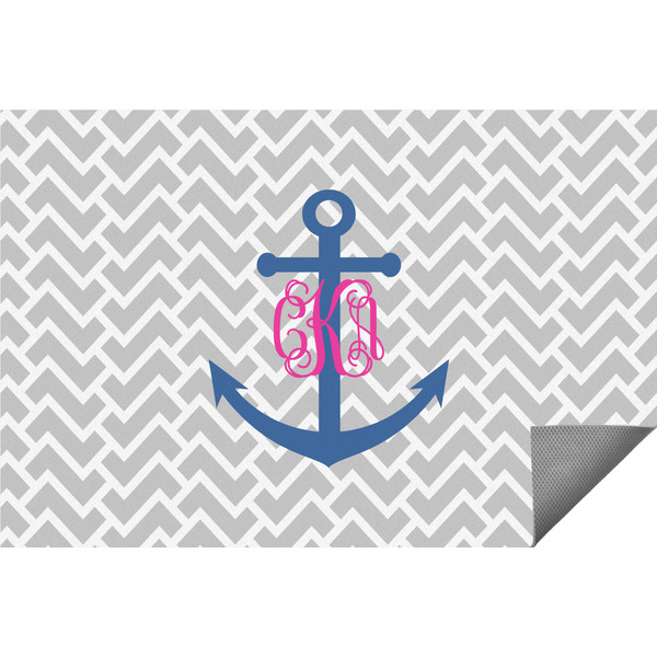 Custom Monogram Anchor Indoor / Outdoor Rug - 3'x5' (Personalized)