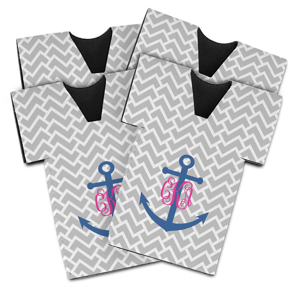Monogram Anchor Jersey Bottle Cooler - Set of 4 - MAIN (flat)
