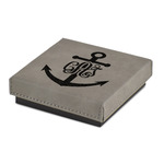 Monogram Anchor Jewelry Gift Box - Engraved Leather Lid