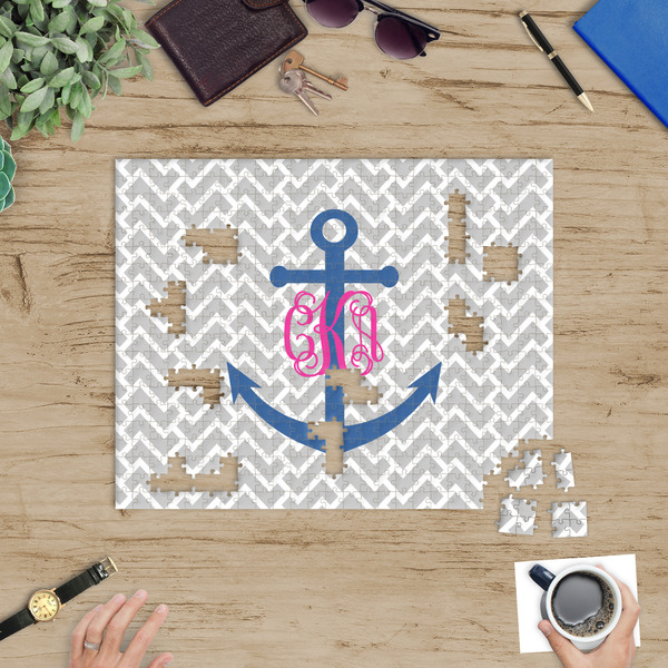 Monogram Anchor Jigsaw Puzzle 500 Piece - In Context