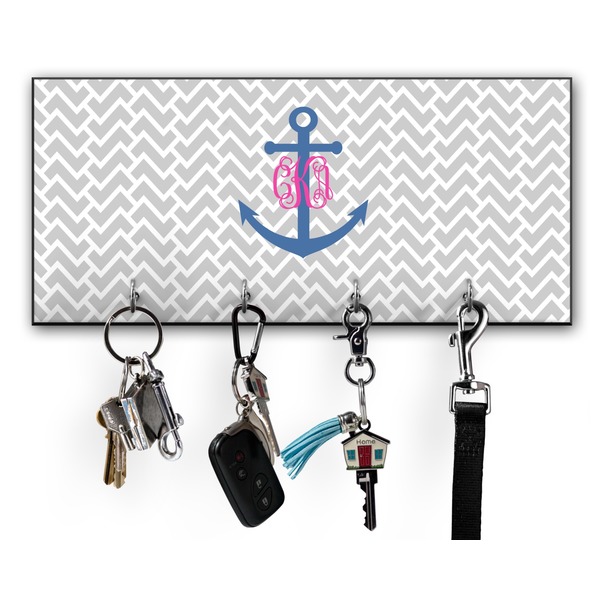 Custom Monogram Anchor Key Hanger w/ 4 Hooks