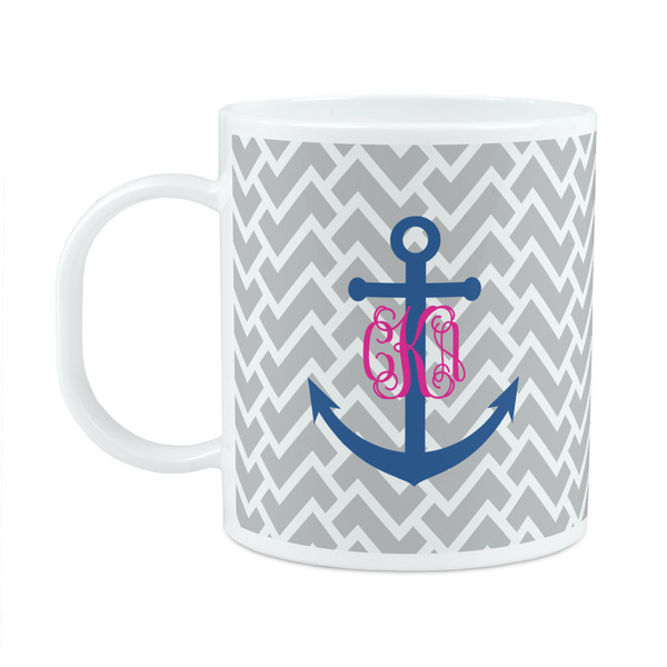 Custom Monogram Anchor Plastic Kids Mug (Personalized)