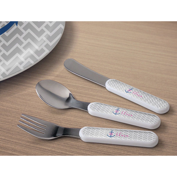 Monogram Anchor Kids Flatware w/ Plate