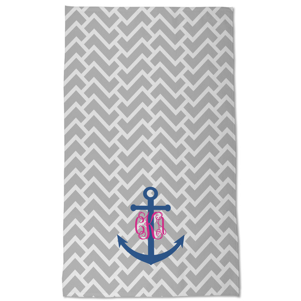 Monogram Anchor Kitchen Towel - Poly Cotton - Full Front