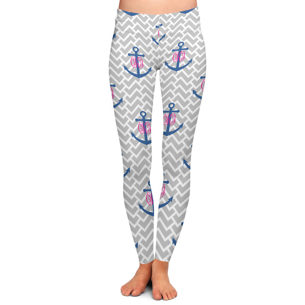 Custom Monogram Anchor Ladies Leggings - Extra Large (Personalized)