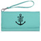 Monogram Anchor Ladies Wallet - Leather - Teal - Front View