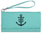 Monogram Anchor Ladies Leatherette Wallet - Laser Engraved- Teal