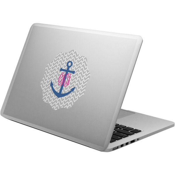 Custom Monogram Anchor Laptop Decal
