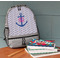 Monogram Anchor Large Backpack - Gray - On Desk