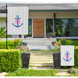 Monogram Anchor Large Garden Flag - Double Sided