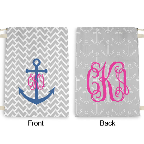 Monogram Anchor Large Laundry Bag - Front & Back View