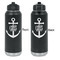 Monogram Anchor Laser Engraved Water Bottles - Front & Back Engraving - Front & Back View